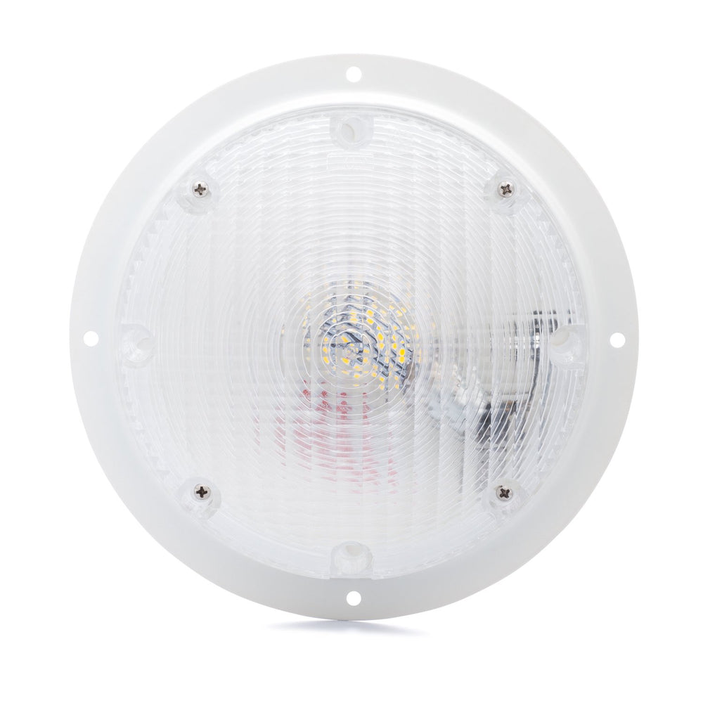 Lumitronics RV round scare light white exterior illumination for campsite safety