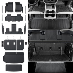 LUMWAY GMC Acadia floor mats with full coverage and secure buckles for stable installation.