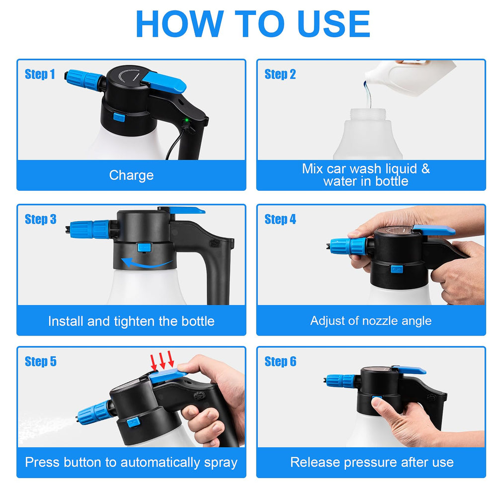 Luney foam sprayer wide-angle nozzle covers large areas quickly