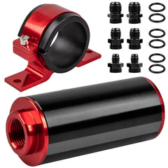 Luney 100 micron inline fuel filter full kit with universal fit for various fuel lines.