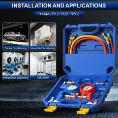 Luney 3-Way AC Gauges Set carrying case for organized storage.