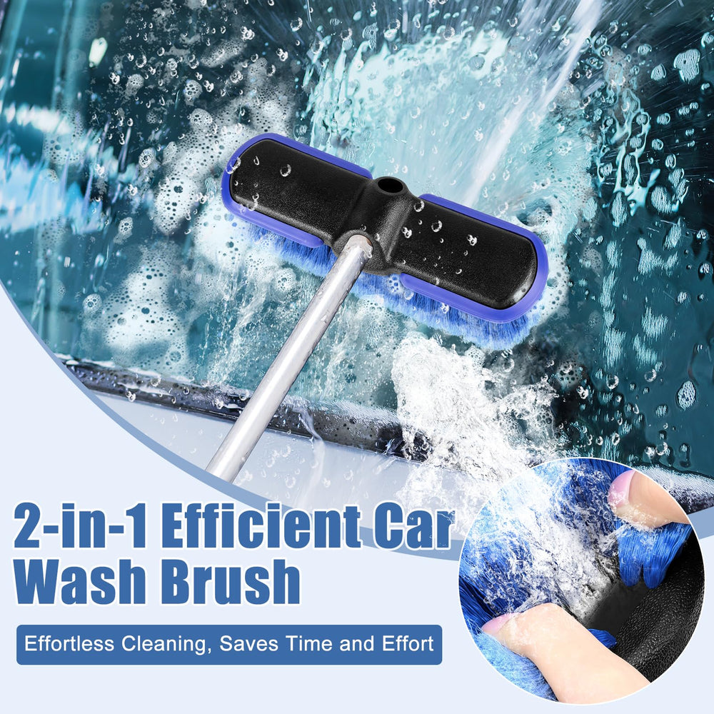 Lunluarai brush attaches to standard poles for extended reach during washing.