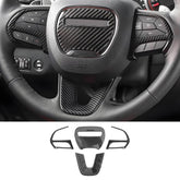 LUNQIN carbon fiber steering wheel trim cover for Challenger boosts style and protection.