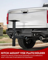 Lupar Heavy-Duty Hitch Mount Vise Plate adjustable height in use