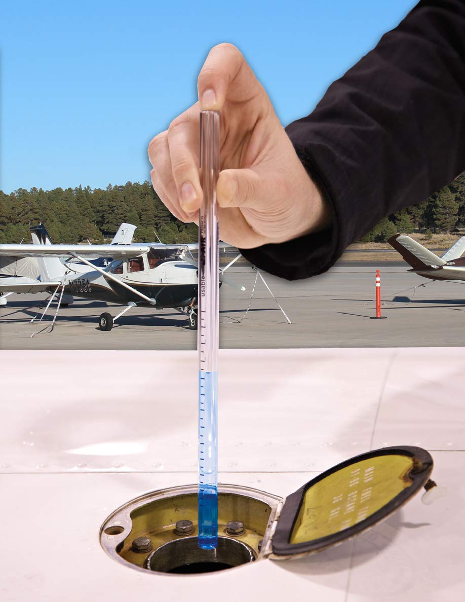Fuelhawk tube close-up for fast fuel estimation during preflight planning.