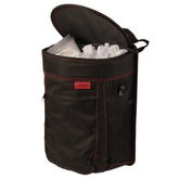 Lusso Gear spill-proof car trash can with leak-proof lid keeps trash contained during trips.