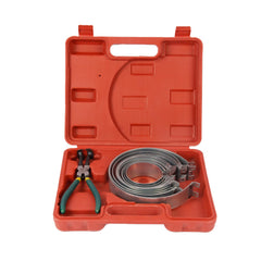 LUTIFIX piston ring compressor tool in use for precise engine assembly.