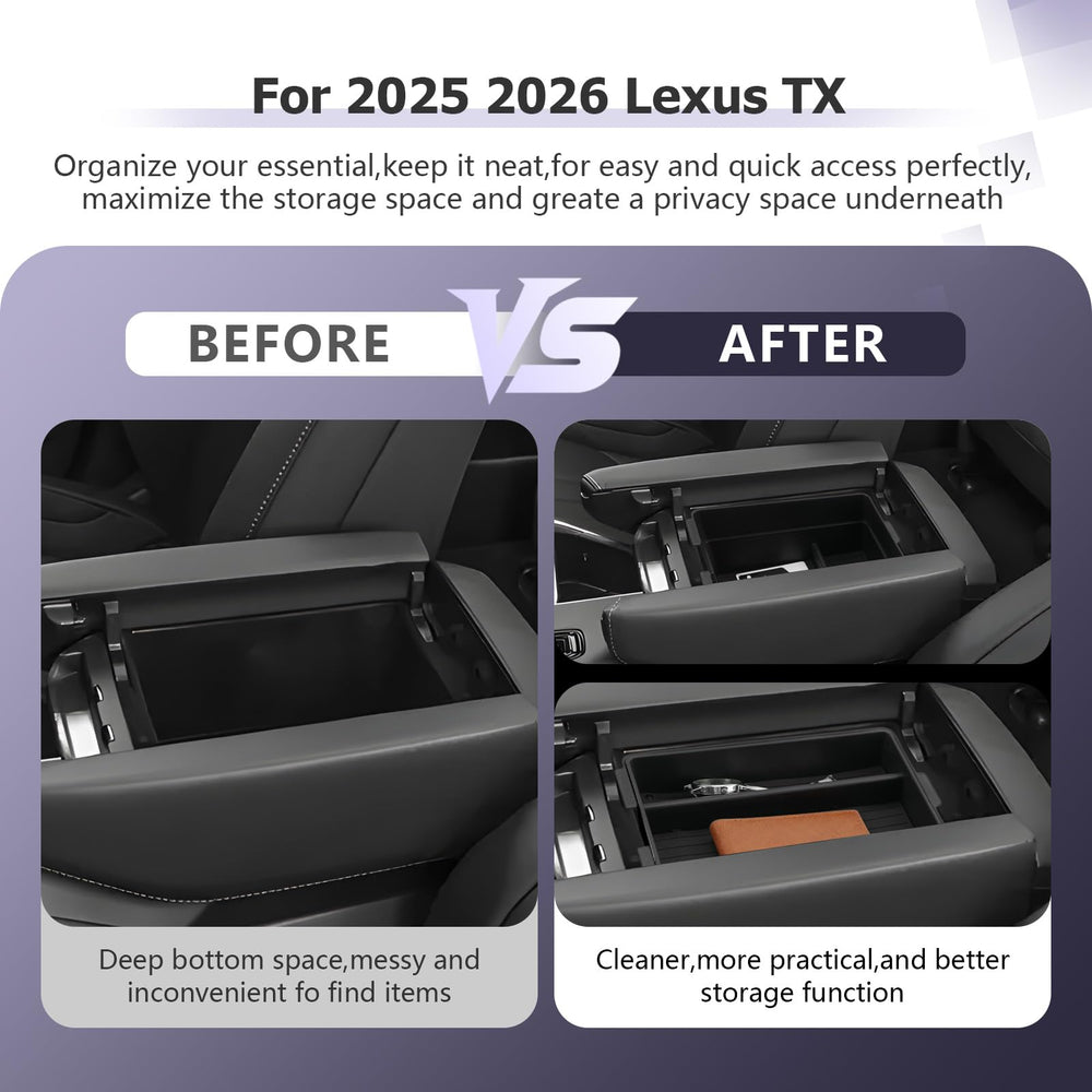 LUWU center-console organizer with multiple compartments aids tidy storage on the go.