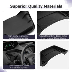 LUWU center console tray with rubber bottom reduces noise and movement