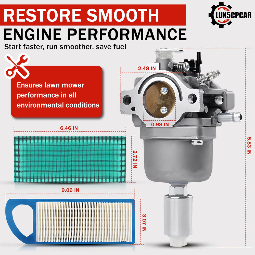 LUX5CPCAR carburetor gasket and fuel line set ensuring a tight seal