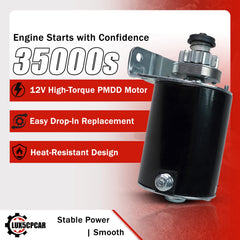 LUX5CPCAR starter assembly with bolts demonstrates easy installation