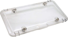 Luxe Shield premium clear license plate cover front view, showcasing durable polycarbonate protection.