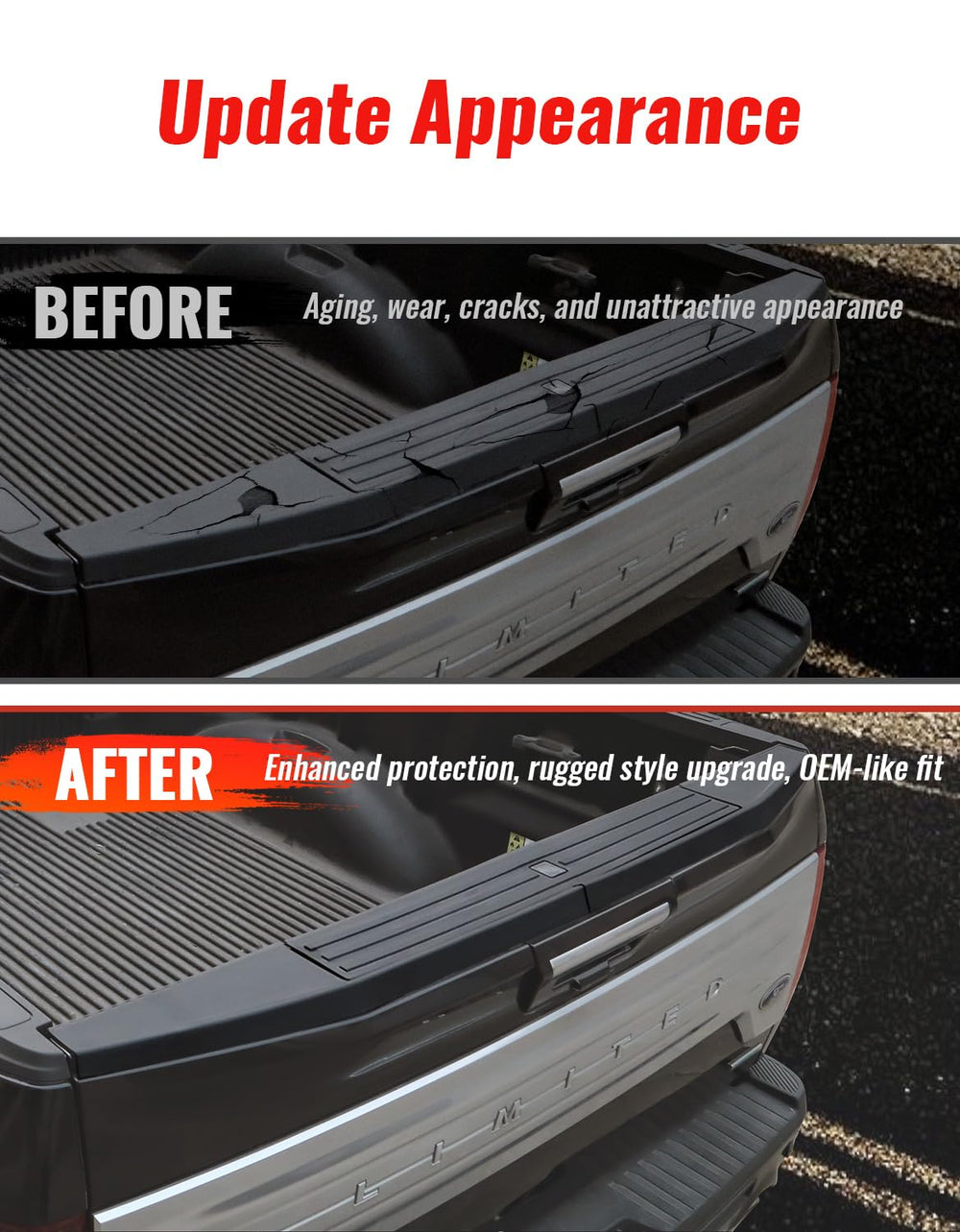LUXEMOTO center flex-step protector on Ford F-150 offers seamless look