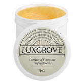 LUXGROVE Leather Salve bottle close-up for vibrant color restoration