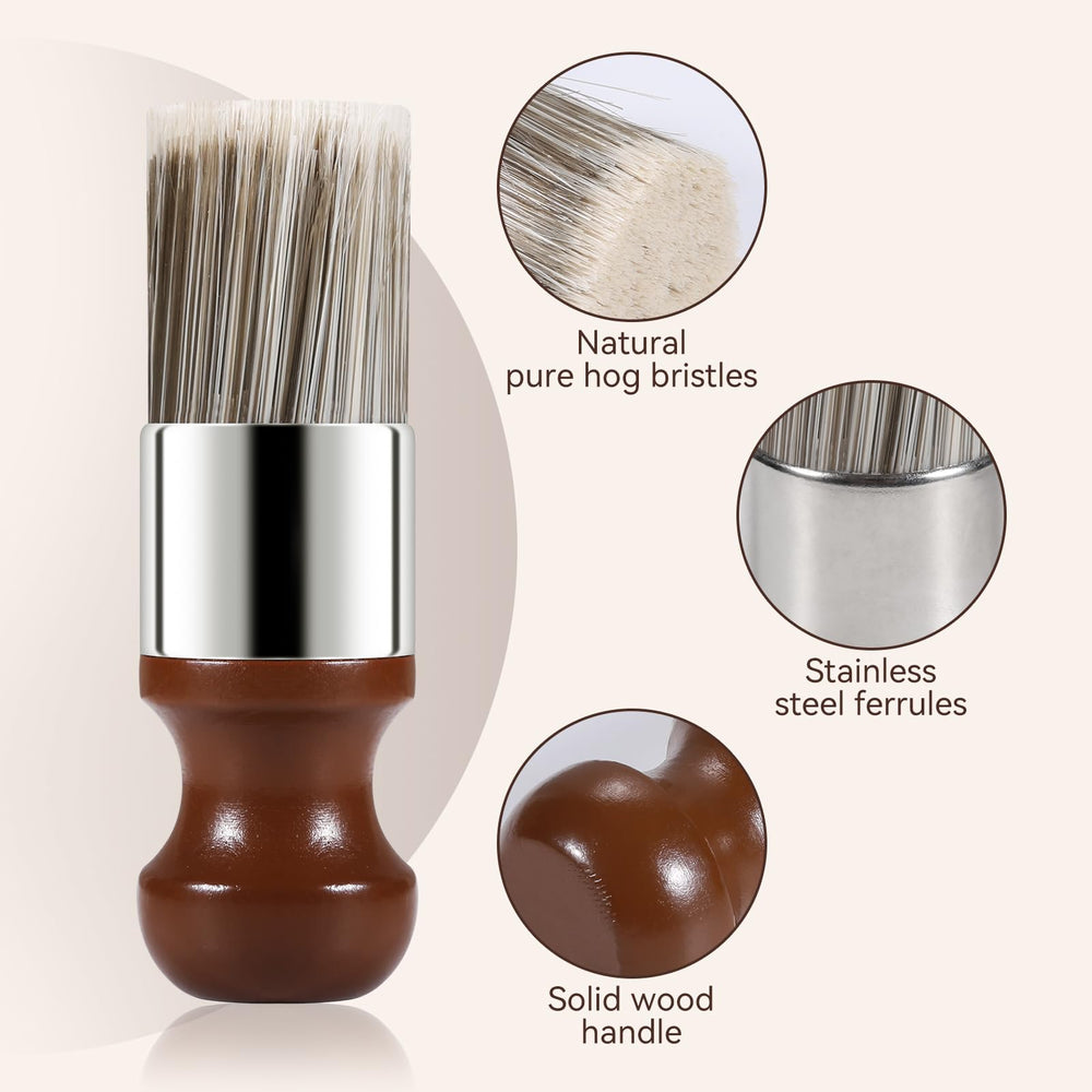 LuxGROVE wood care brush applying wax to wooden surfaces evenly