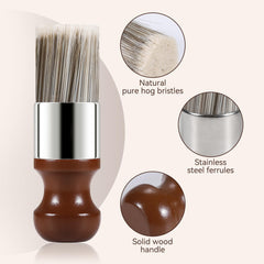 LuxGROVE wood care brush applying wax to wooden surfaces evenly