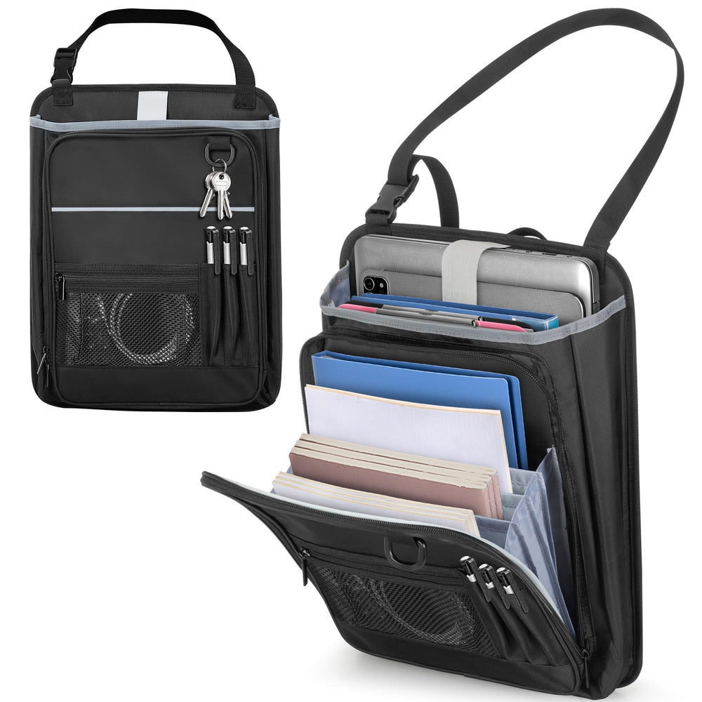LUXJA car front seat organizer with accordion pocket for on the go files