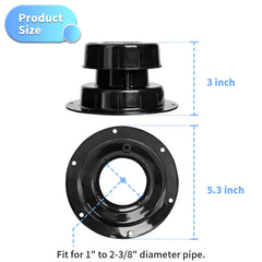 luxlead 3-inch tall vent cap fits common RV pipes