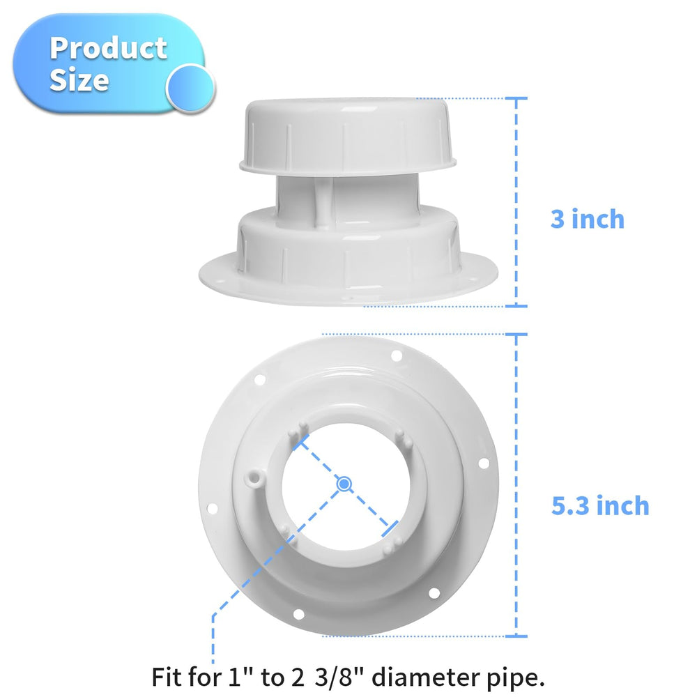 Luxlead vent cap with six screw holes ready for mounting and sealing.