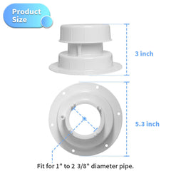 Luxlead vent cap with six screw holes ready for mounting and sealing.