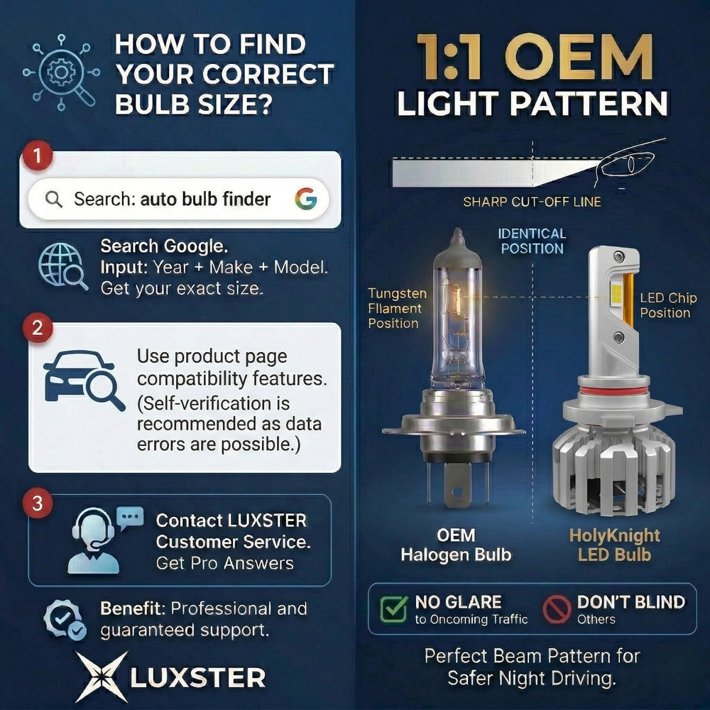 LUXSTER HolyKnight 1200ft projection aids distance awareness on dark roads