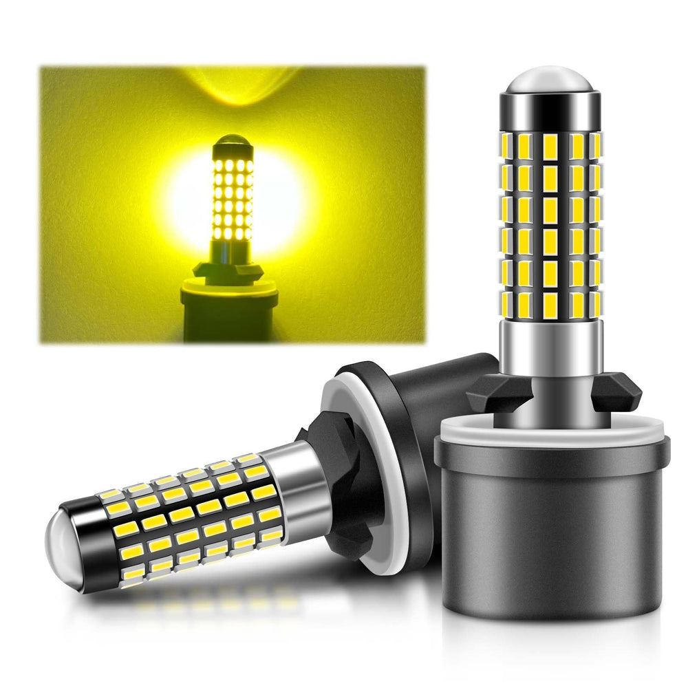 LUYED 880 LED fog bulbs pack 2 front view for brighter night visibility