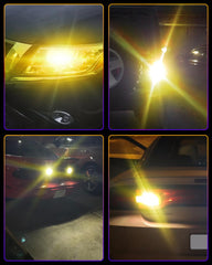 LUYED 880 fog bulbs installed in vehicle for color-consistent amber output