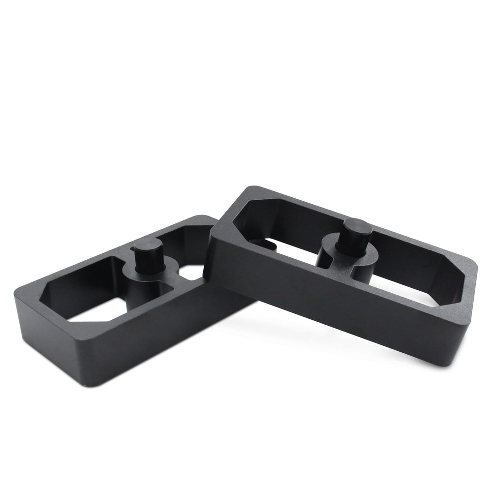 LVOUP black-coated blocks on leaf springs suggesting a clean low-profile look
