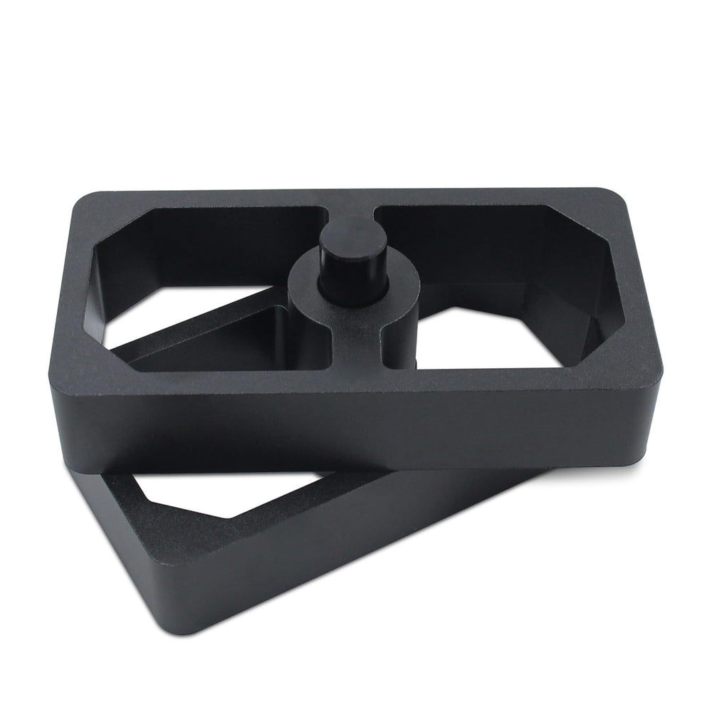 Box contents show 2 x leaf spring lowering blocks for LVOUP kit