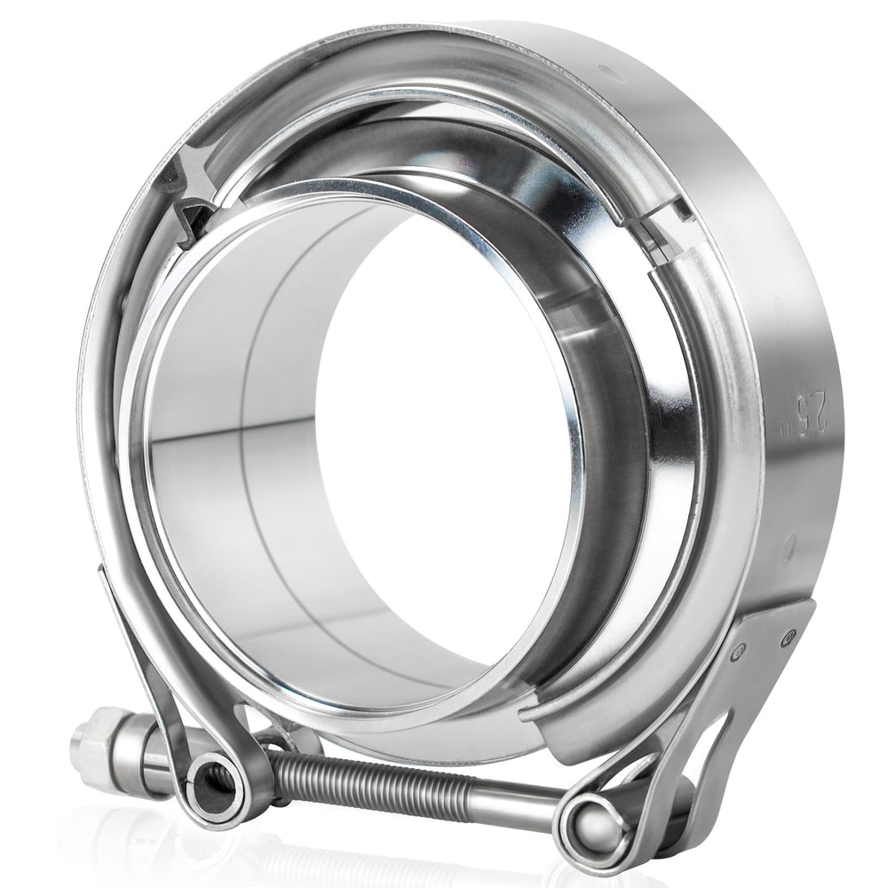 LWNWPPER 2.5 inch V Band Clamp secures exhaust connections with durable stainless steel.