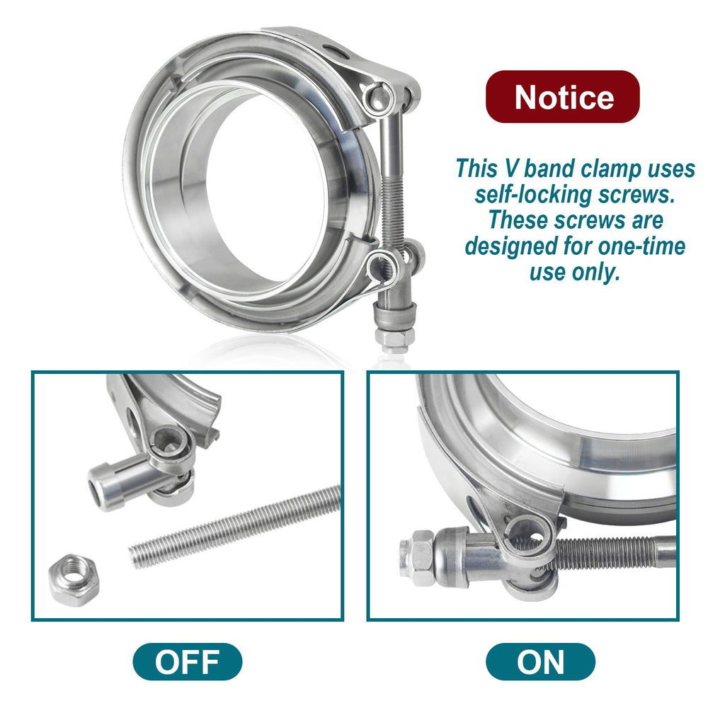 LWNWPPER Exhaust pipe V Band connection ideal for mufflers and intercoolers.