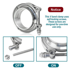 LWNWPPER Exhaust pipe V Band connection ideal for mufflers and intercoolers.