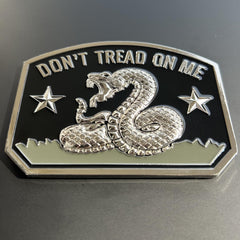 LWQLZY close-up of the 3D snake emblem highlighting textures and enamel color.