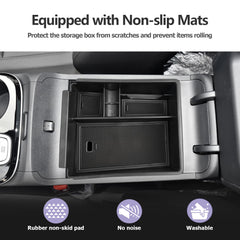 LUWU armrest organizer maximizes center-console space for wallets, keys, and small items