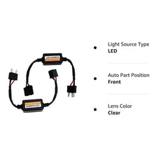 LX-LIGHT H4 9003 compatible two-piece decoder kit for Jeep Wrangler