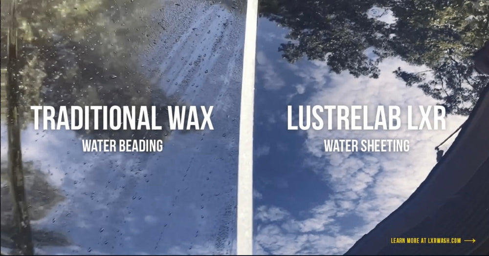 Water sheeting action on surface highlights dirt resistance and easy maintenance