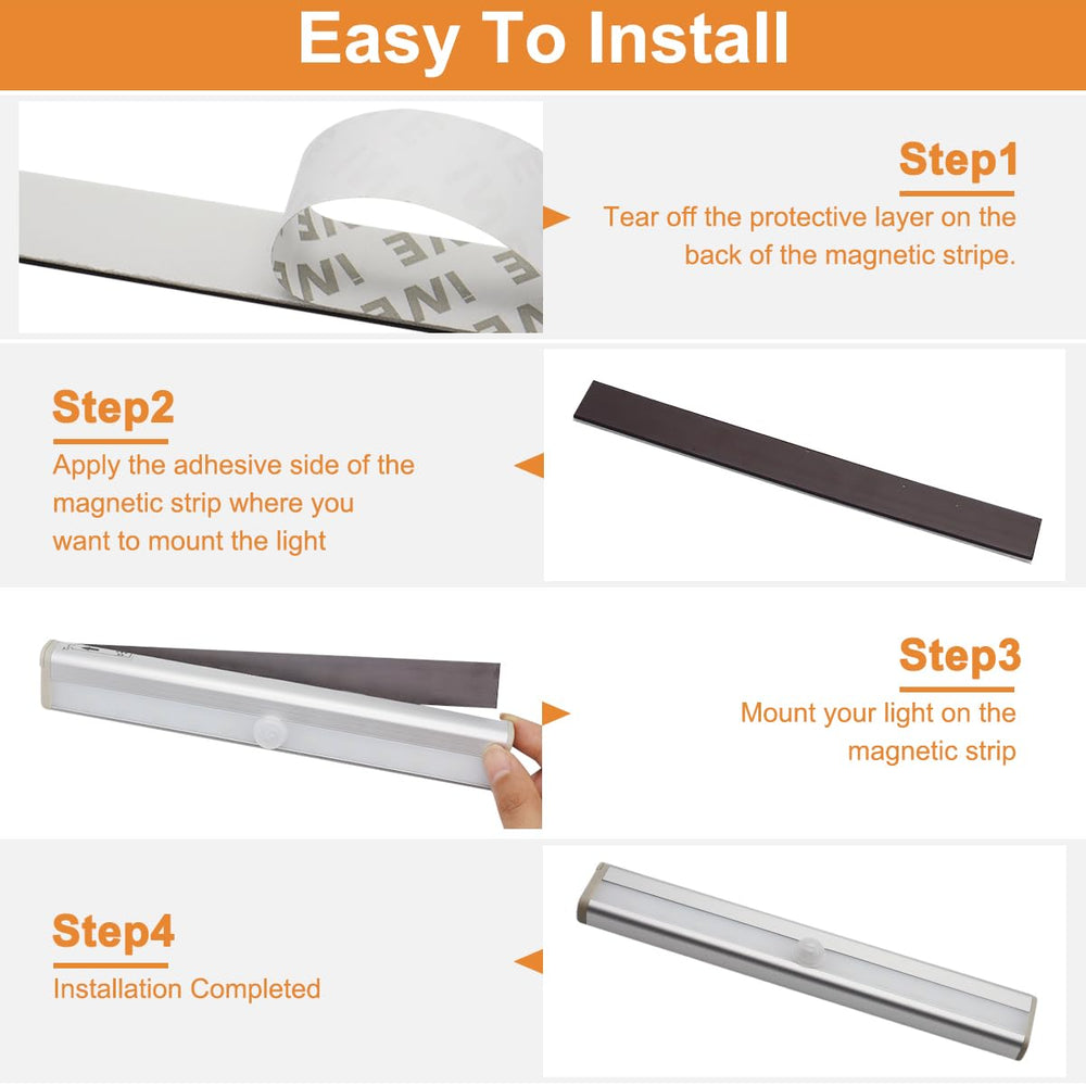 LYCARESUN RV step light magnetic-strip install with no drills required.