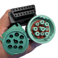 Lydesor plug-and-play diagnostic plug shown for effortless truck tool connections.