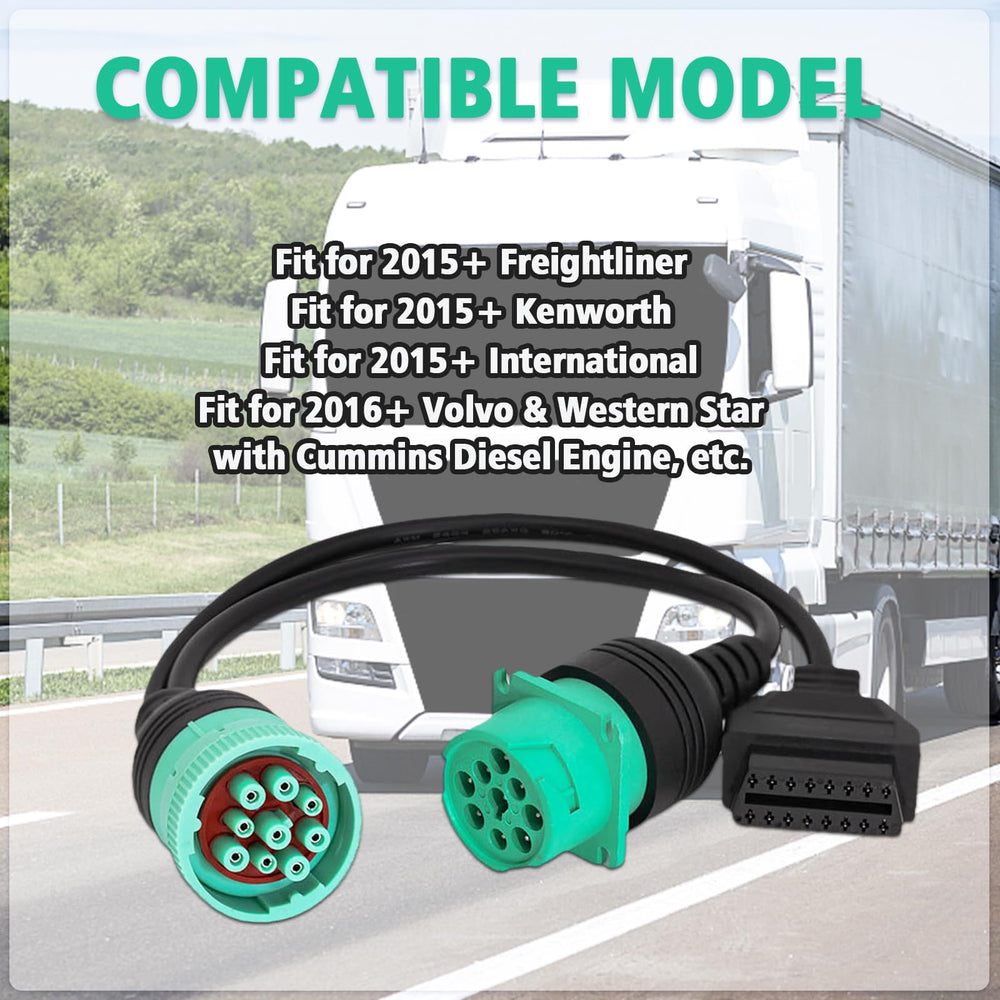 Lydesor truck diagnostic cable highlights quick 3-second connection for fast setup.