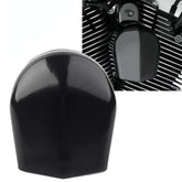 Lynlane horn cover for Harley Touring in gloss black on the front, adds rugged style.
