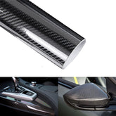 Lypumso carbon fiber vinyl wrap in gloss black enhances exterior surfaces with a real-looking finish.