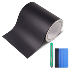 Lypumso matte black vinyl wrap roll applied to car hood for a sleek, durable finish.