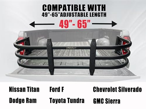 LYSAUGLAT aluminum bed extender retracted for compact tailgate use.