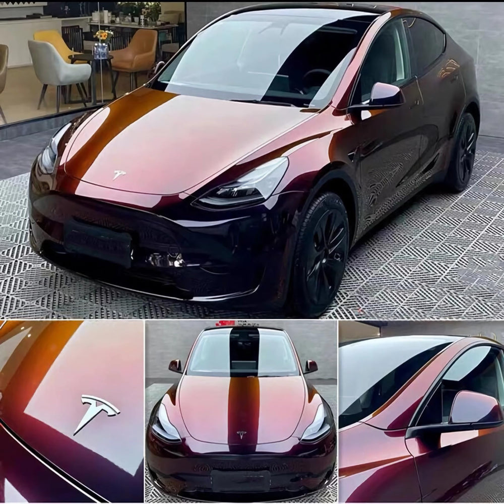 LZLRUN easy-apply car vinyl wrap example on a hood for quick customization