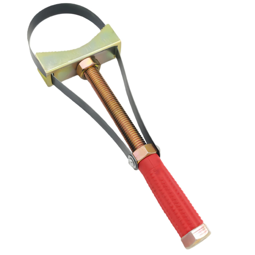 LZXQYMX adjustable oil filter wrench showing 9–15 cm range for trucks and heavy equipment.