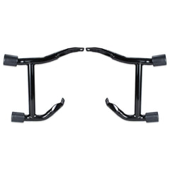 M Maintenanse saddlebag guard rear view shows sleek protection without bulky hoops.