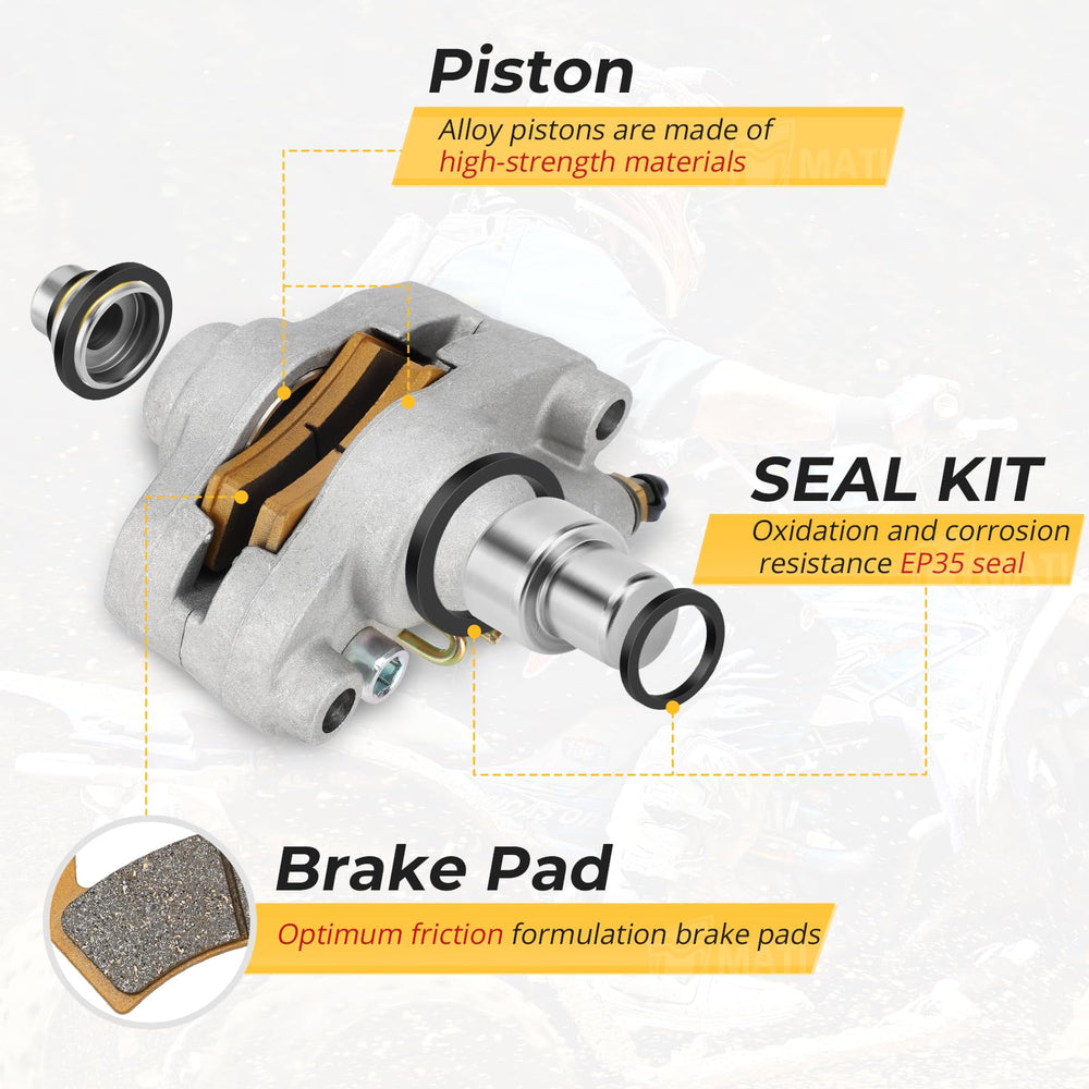 M MATI brake pads and banjo set ready for direct install and secure fit.