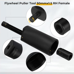 M MATI flywheel puller attached for Suzuki fitment demonstration
