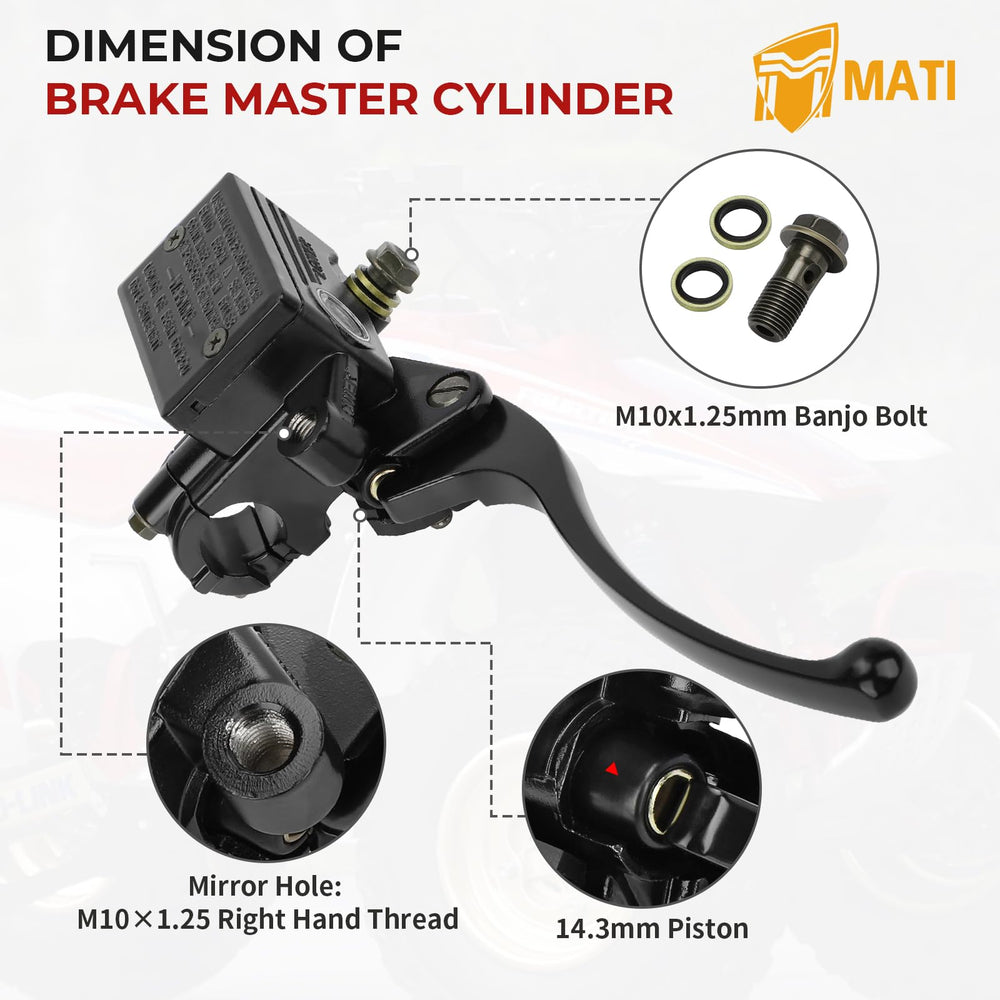 M MATI front brake master cylinder for Honda ATV TRX400FA, durable replacement part.