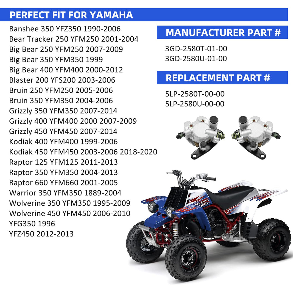 M MATI front right brake caliper with pads ensuring balanced braking on Yamaha ATV